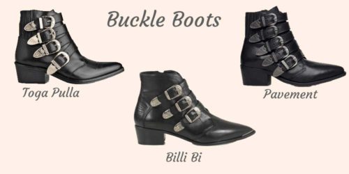 Buckle boots: Toga Pulla, Billi Bi, Pavement og ASOS